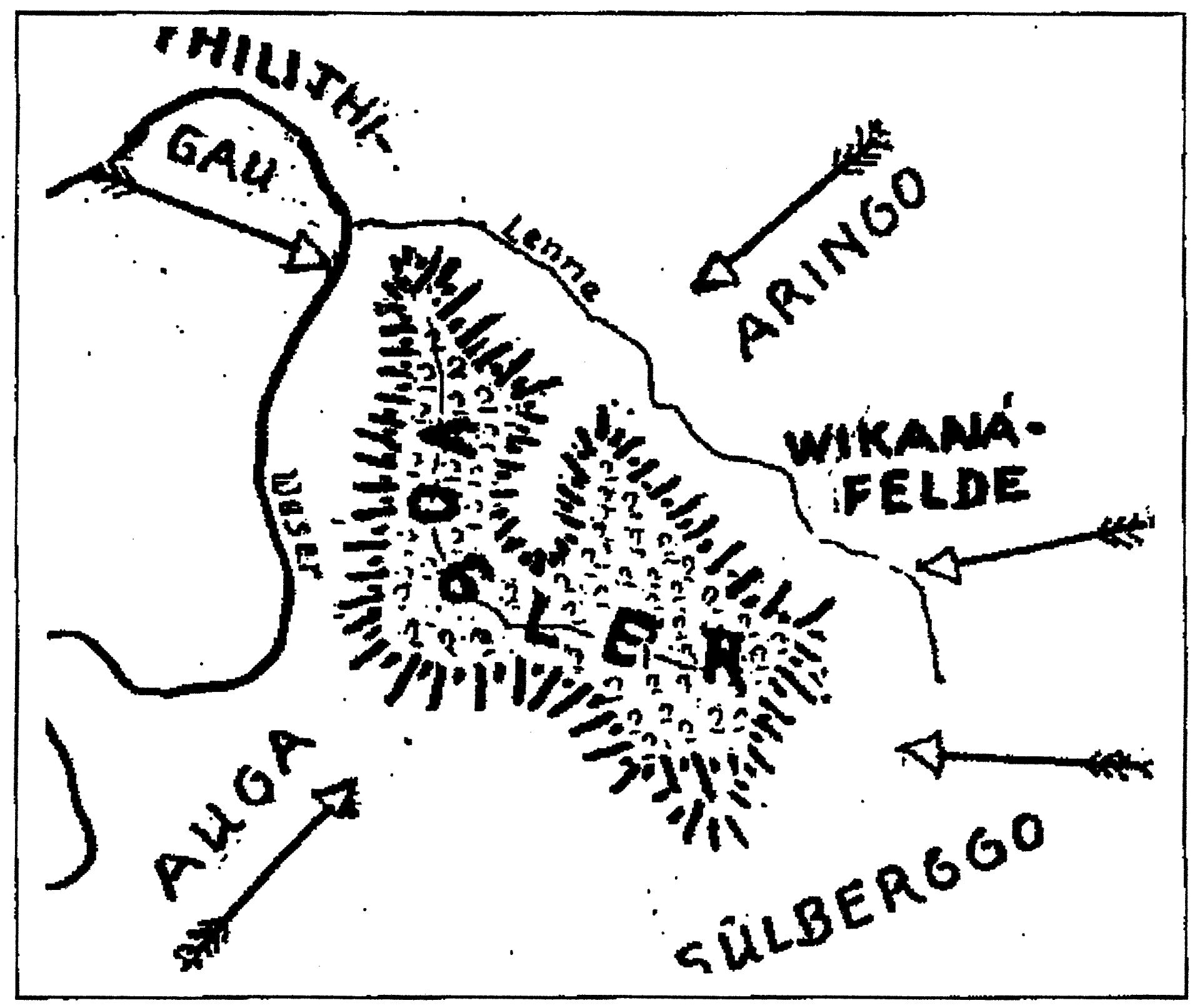 Karte des Voglers mit den daraufliegenden Grenzen